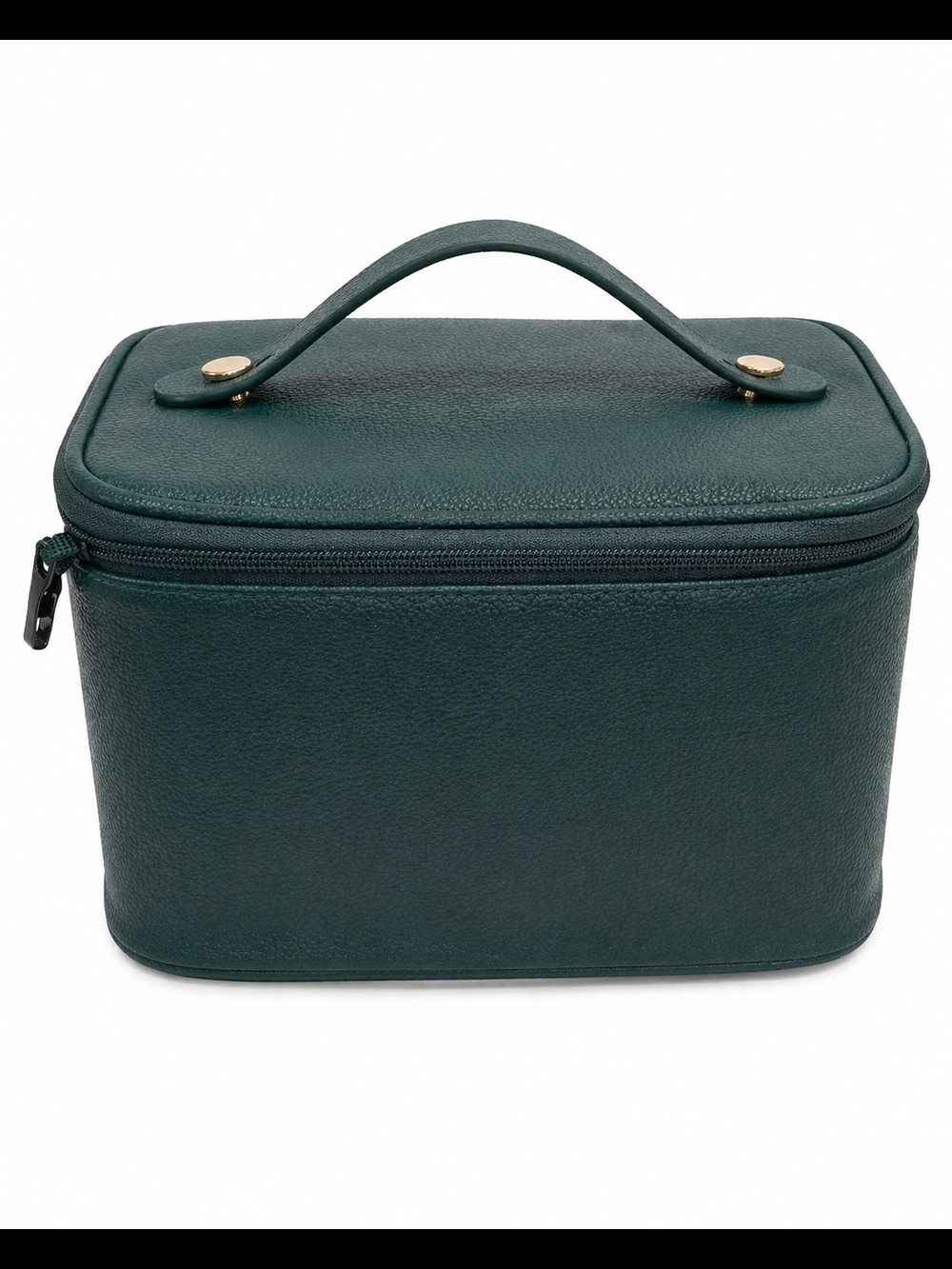Women’s Dark Green Top-Handle Cosmetic Case